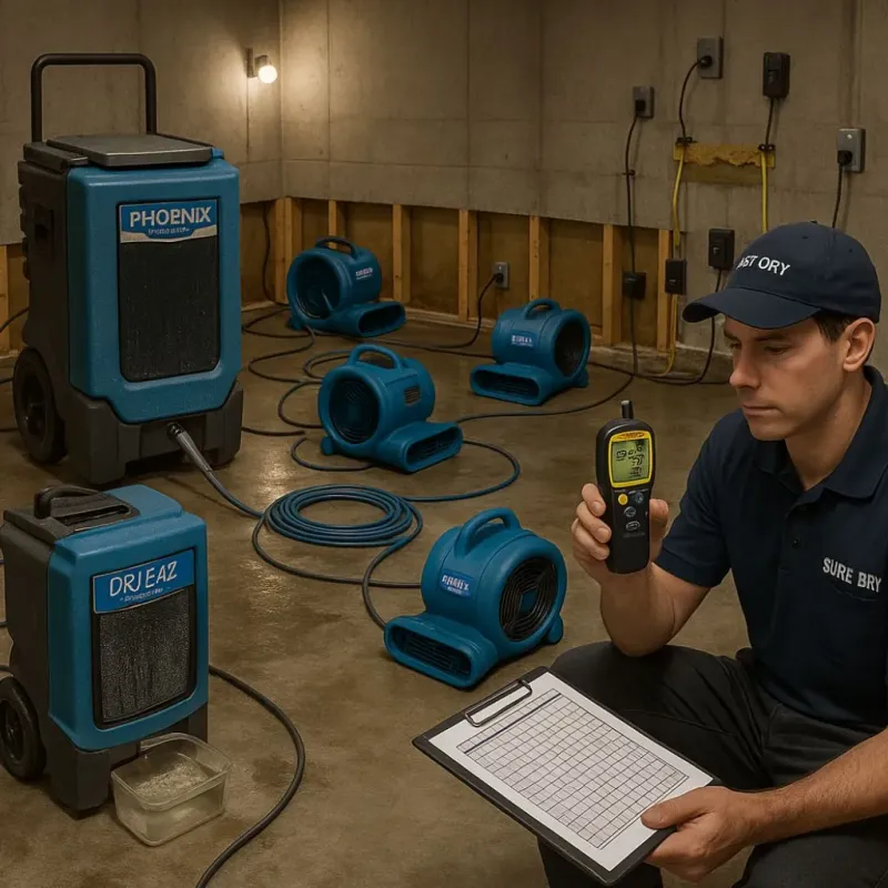 Structural Drying and Dehumidification process in Tazewell County, IL